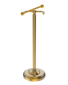 WZKALY free-standing toilet paper holder in brushed brass, sturdy design for easy access.