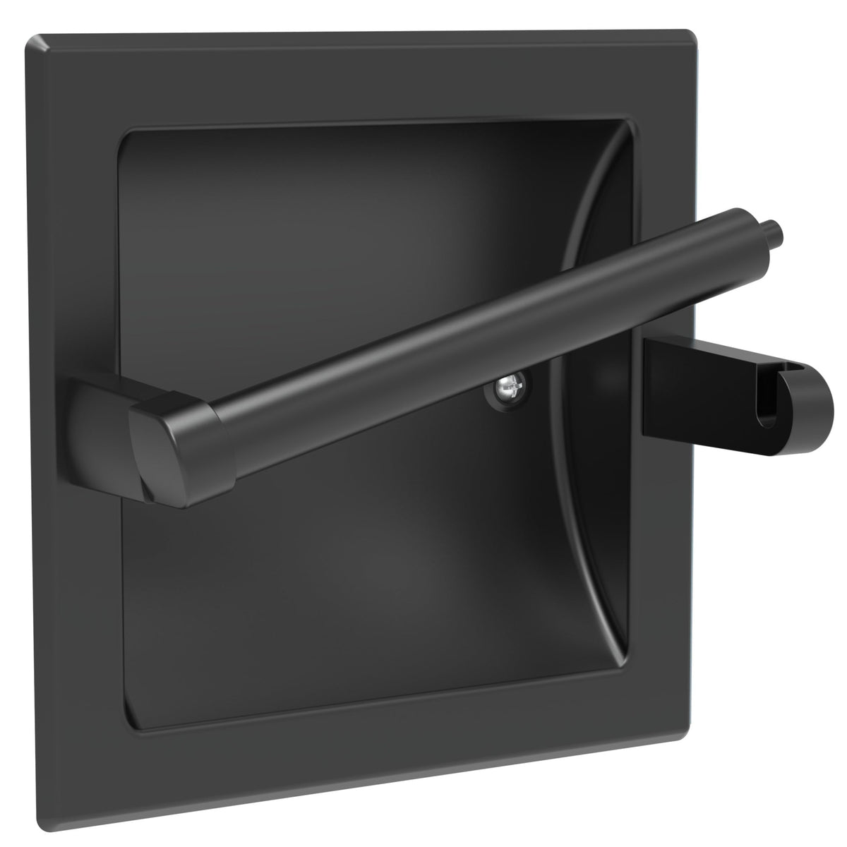 WZKALY matte-black recessed holder for space-saving wall-mount design