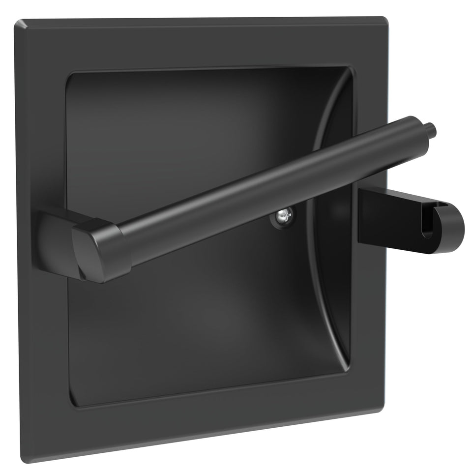 WZKALY matte-black recessed holder for space-saving wall-mount design