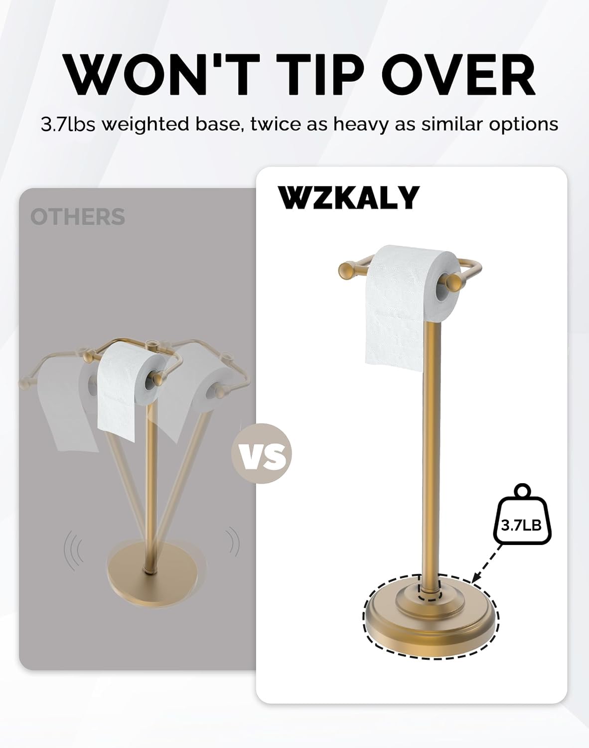 WZKALY no-drill installation with anti-slip base protects floors.