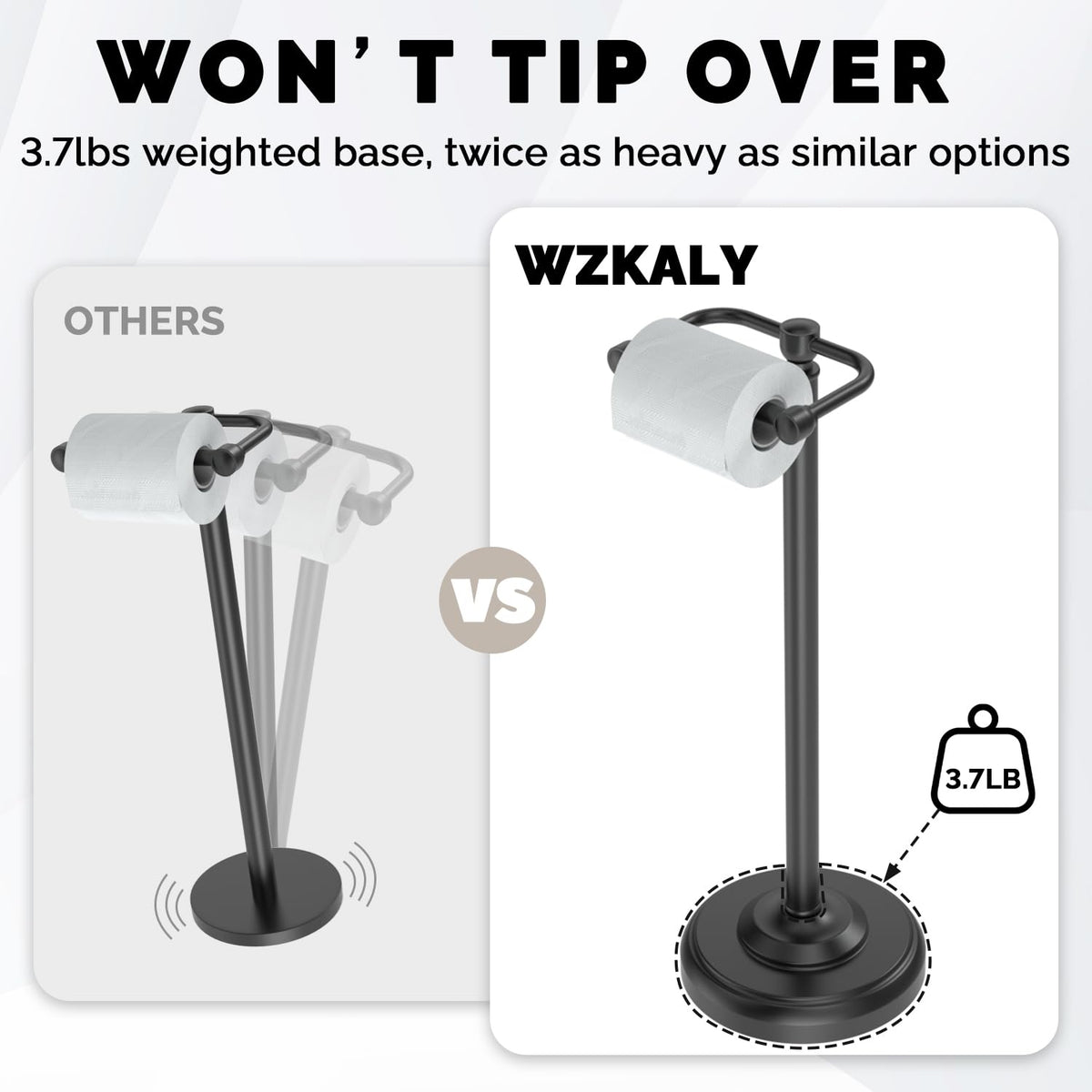 WZKALY no-drill installation for quick setup without damaging walls.