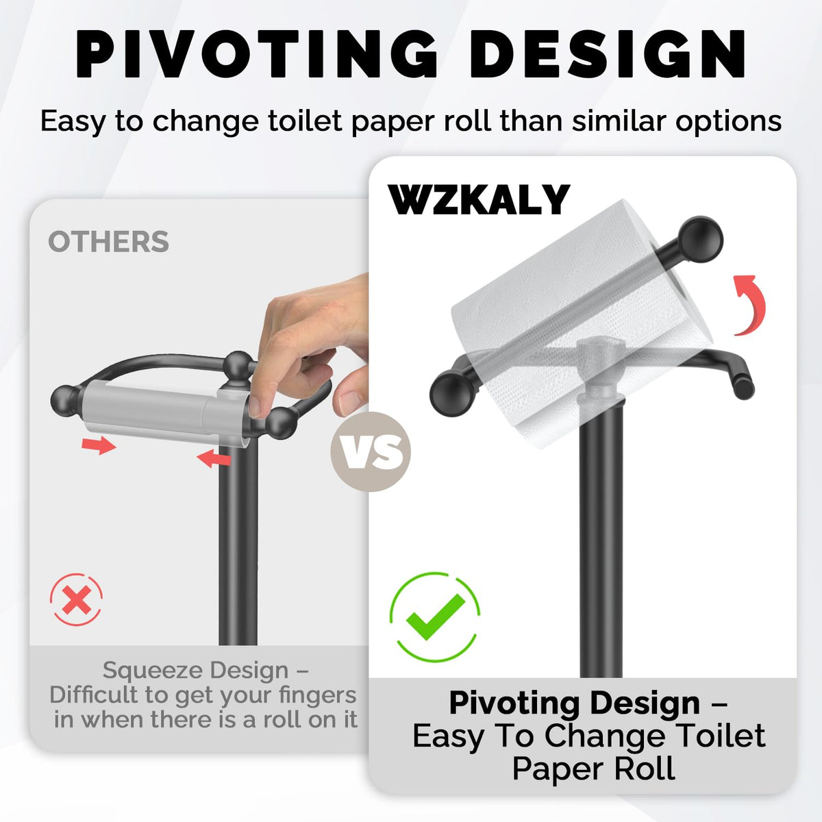 WZKALY post-pivoting design close-up showing convenient paper placement.