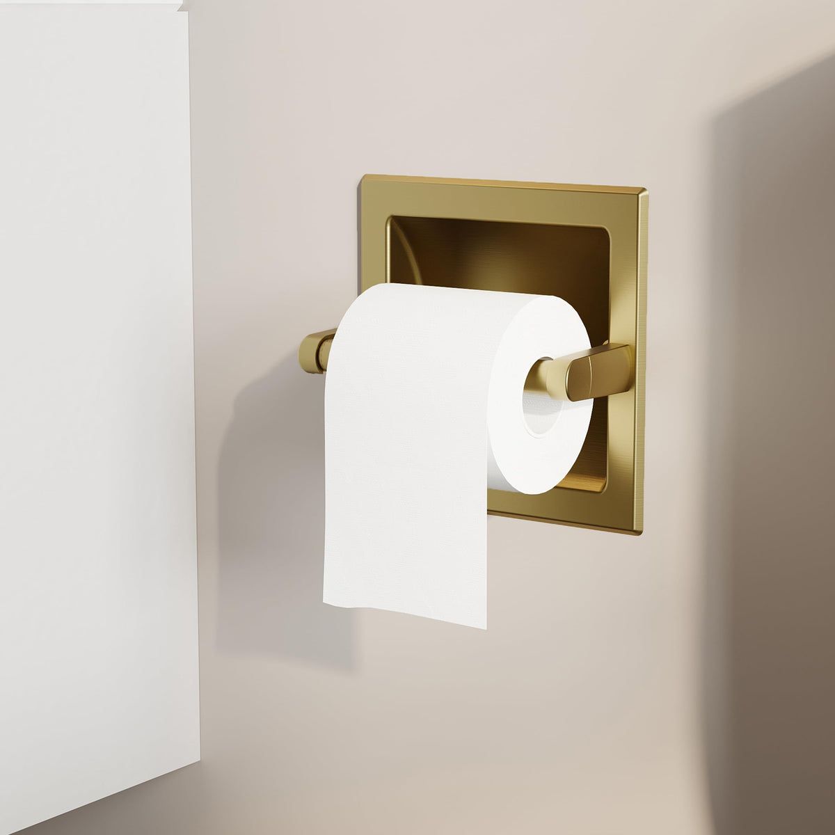 WZKALY recessed gold toilet paper holder brushed brass finish highlights elegance