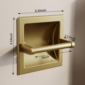 WZKALY recessed gold toilet paper holder easy installation with included hardware