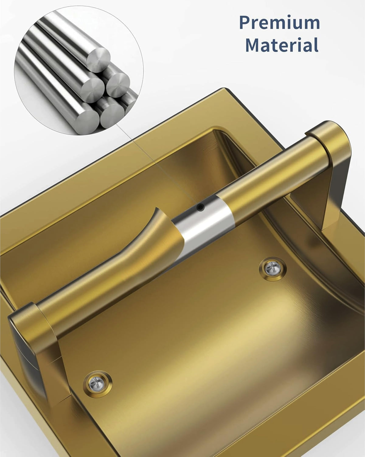 WZKALY recessed gold toilet paper holder wall mount detail shows modern design