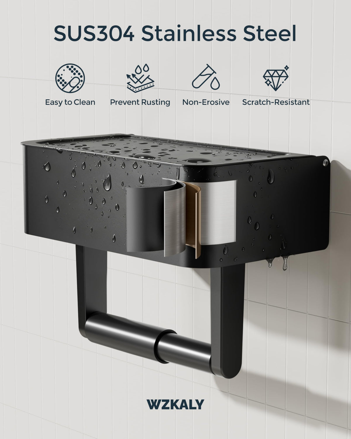 WZKALY shelf anti-drop groove prevents items from sliding off