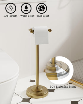 WZKALY weighted base prevents tipping on bathroom floors.