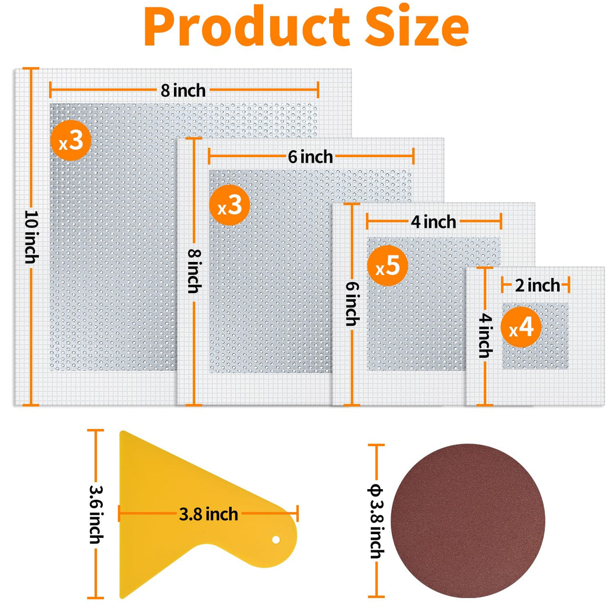 WZNBJLX 2x2 inch patch for small hole repairs on drywall