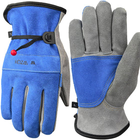 WZQH leather work gloves close-up showing cowhide durability