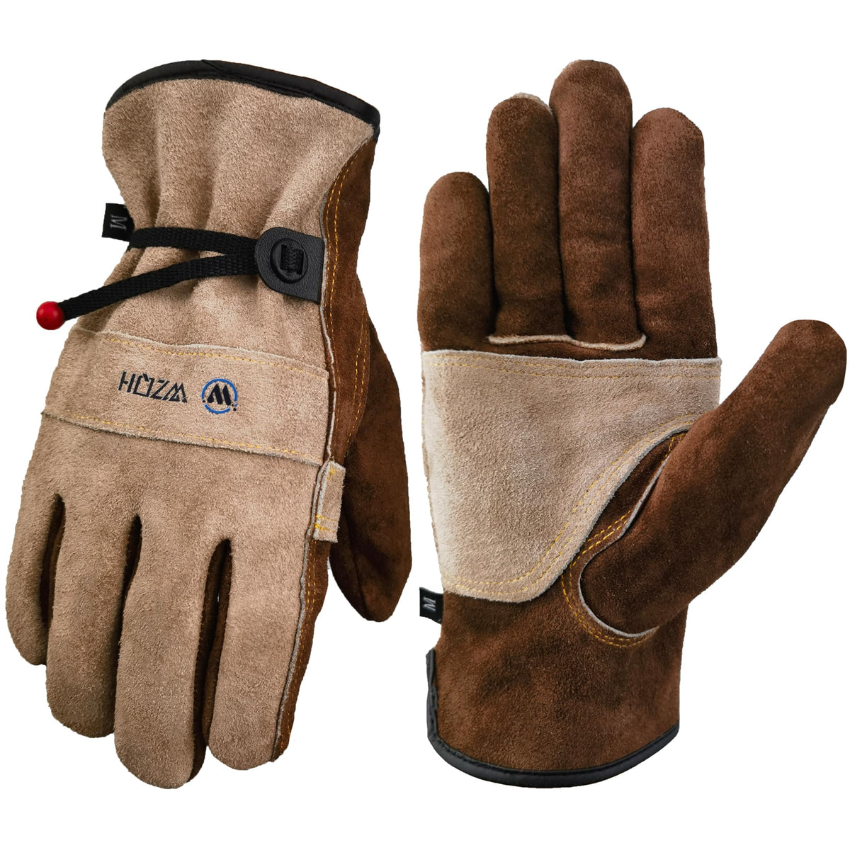 WZQH leather work gloves cowhide shell provide durable protection for tough tasks.