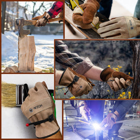 WZQH gloves in use for welding or gardening show versatility.