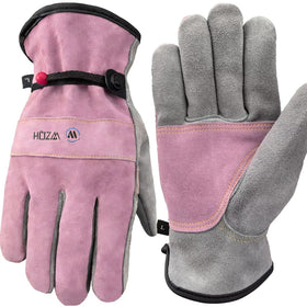 WZQH leather work gloves show palm grip for secure handling in welding and gardening.