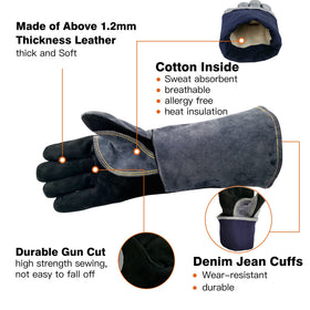 WZQH gloves insulated aluminum foil layer enhances high-temperature protection.