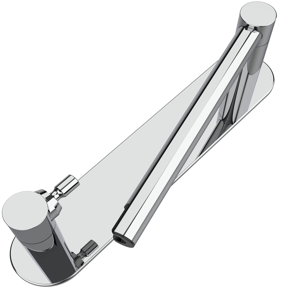 WZRUA chrome adhesive toilet paper holder with double post for easy mounting