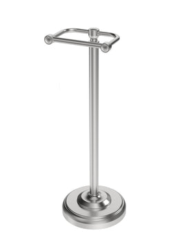 WZRUA brushed nickel toilet paper holder stand with weighted base for bathroom stability.