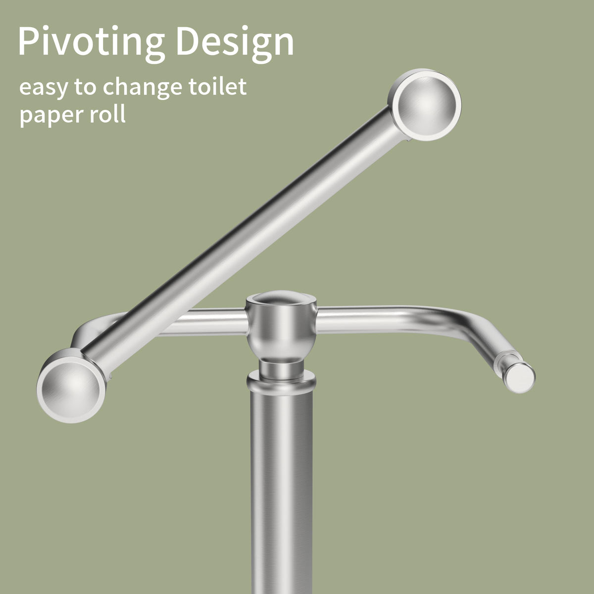 WZRUA pivoting arm design eases roll replacement while keeping rolls secure.