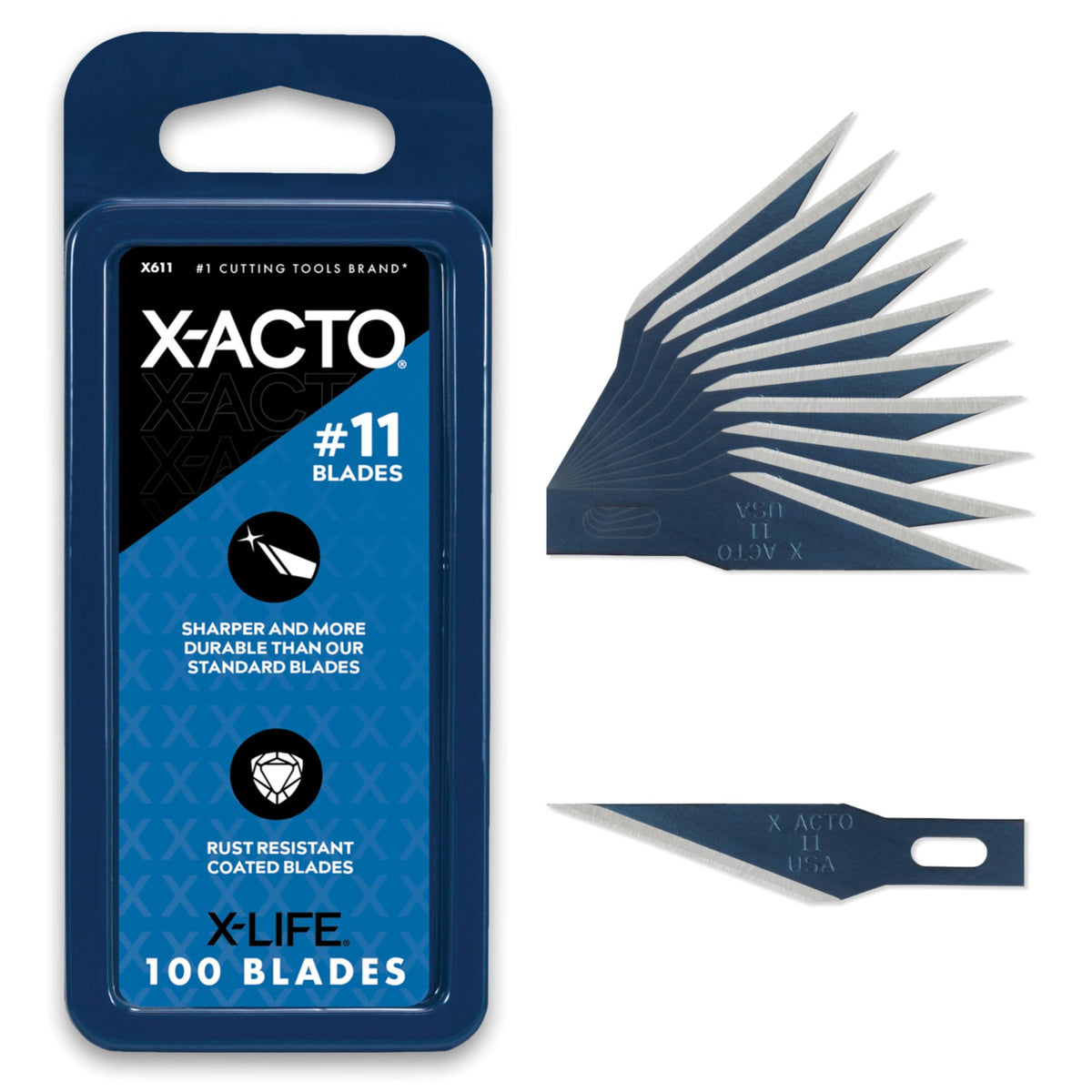 X-ACTO blades #11 close-up showing classic fine point for precise cuts