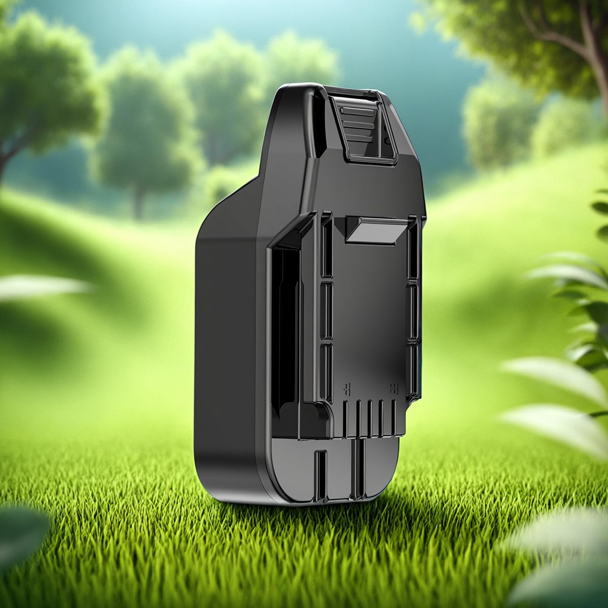 X-Adapter securely accepts a DeWalt 20V battery for Bauer tool operation.