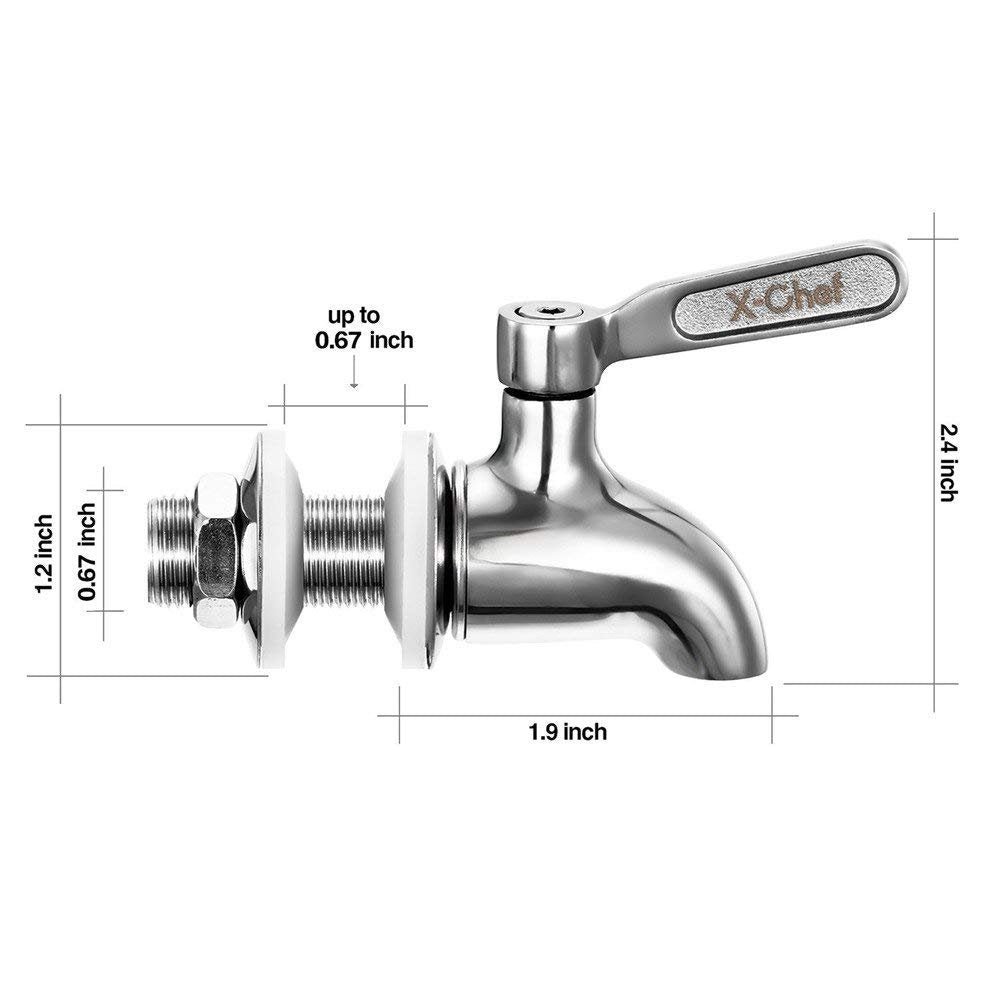 Spigot fits 5/8 inch openings for easy replacement in dispensers