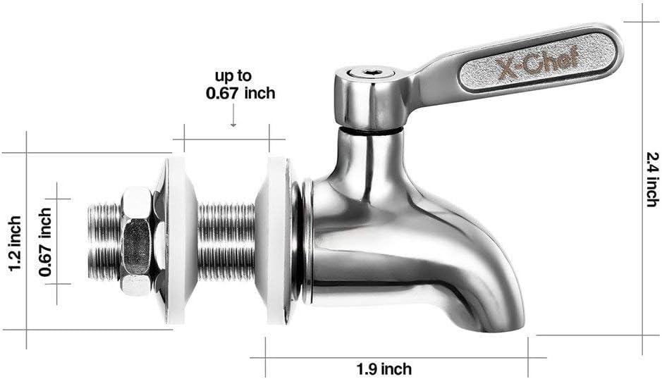 X-Chef spigot installed on a glass jar showing secure fit