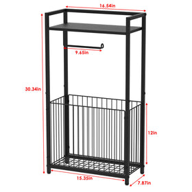 X-cosrack freestanding toilet paper holder bottom basket for magazines