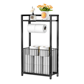 X-cosrack freestanding toilet paper holder with top shelf for phone and wipes