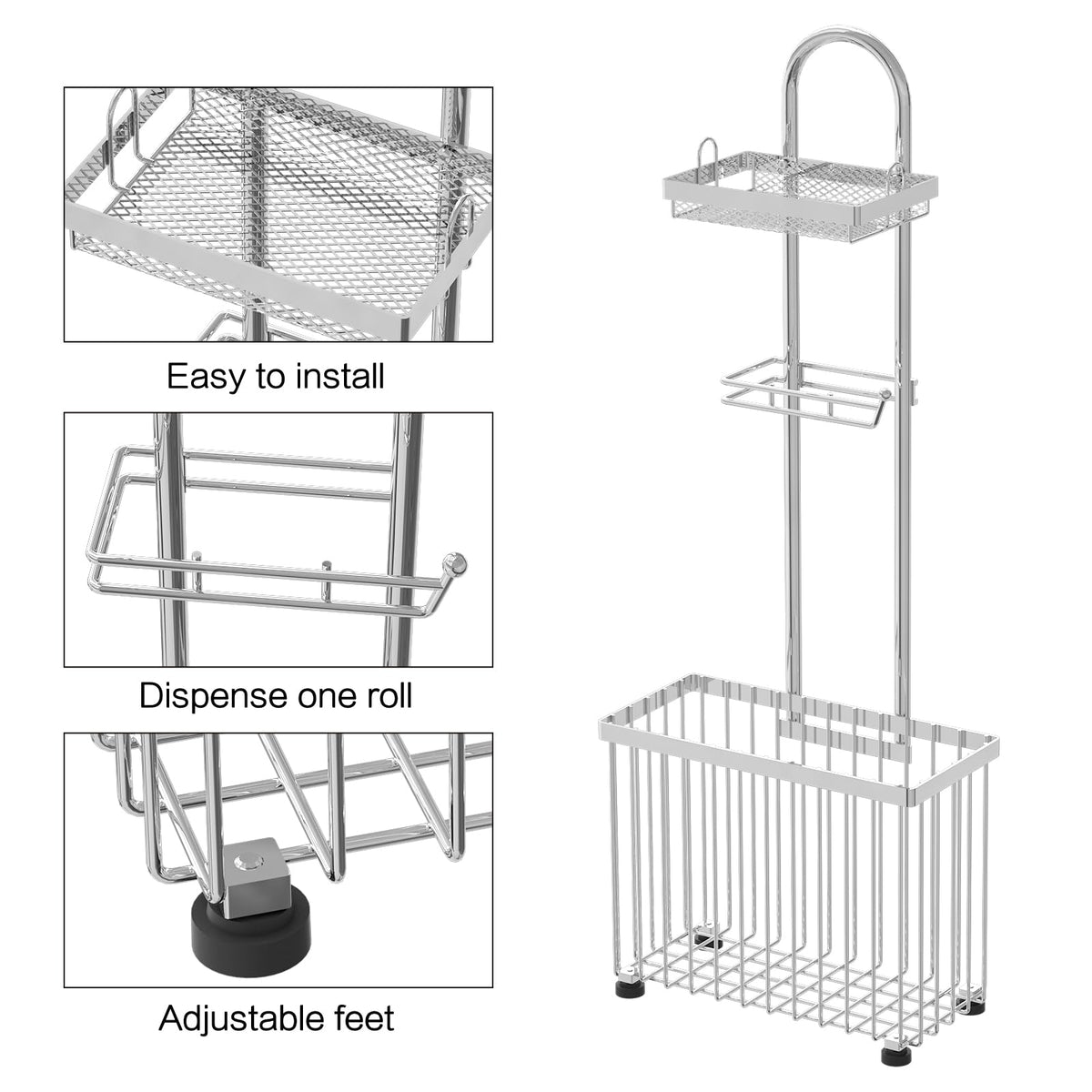 X-cosrack tall unit measures 30.3 inches to fit most bathrooms.