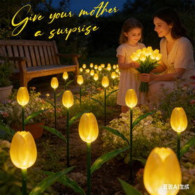Auto on/off tulip lights charge by day and glow at night