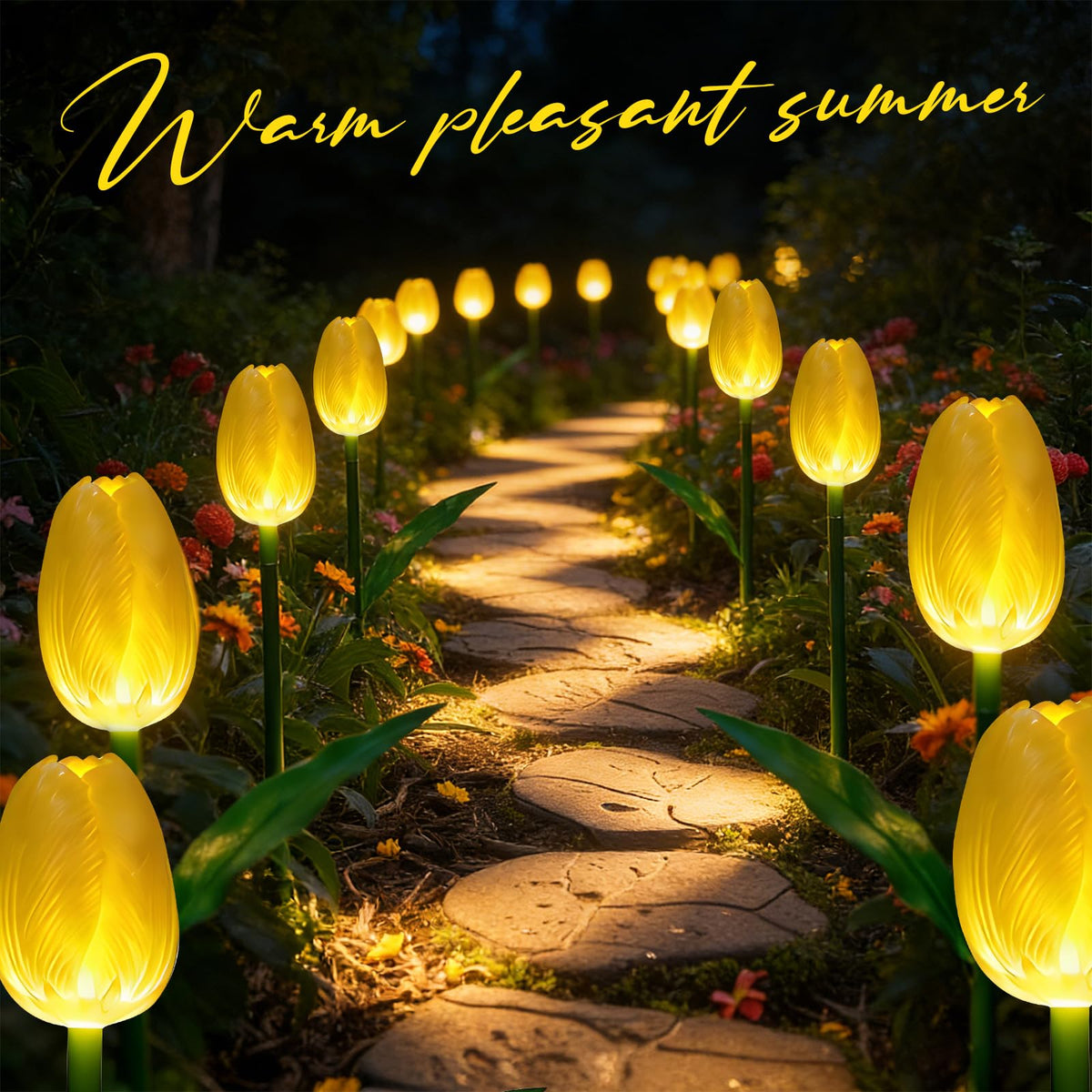 IP65 waterproof tulip lights endure rain and snow