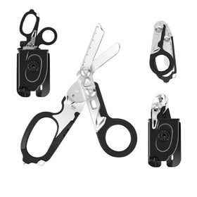 X.I. Products 6-in-1 trauma shears folded compact for easy pocket carry.