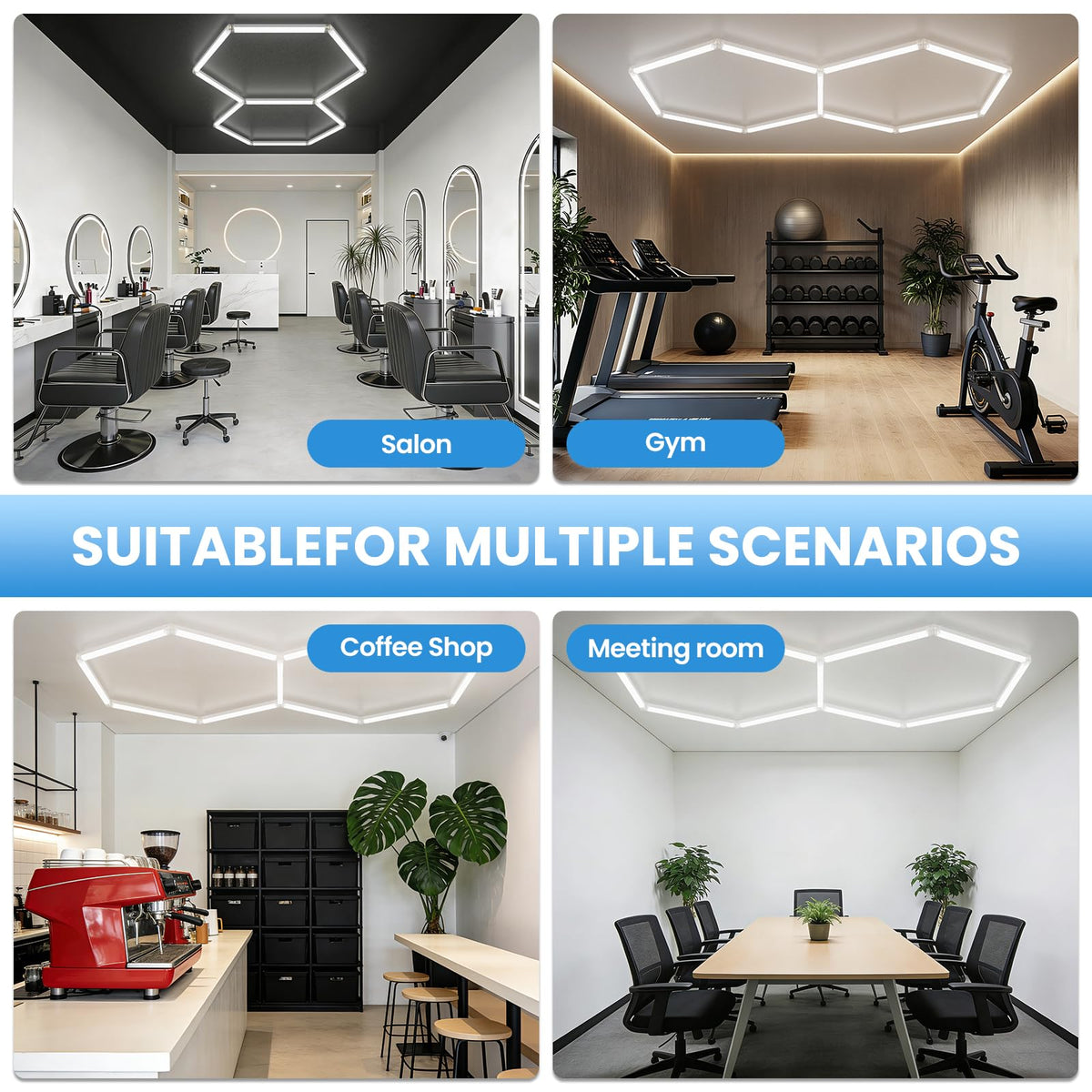 X-Litall hexagon lights provide versatile 100-220V operation worldwide