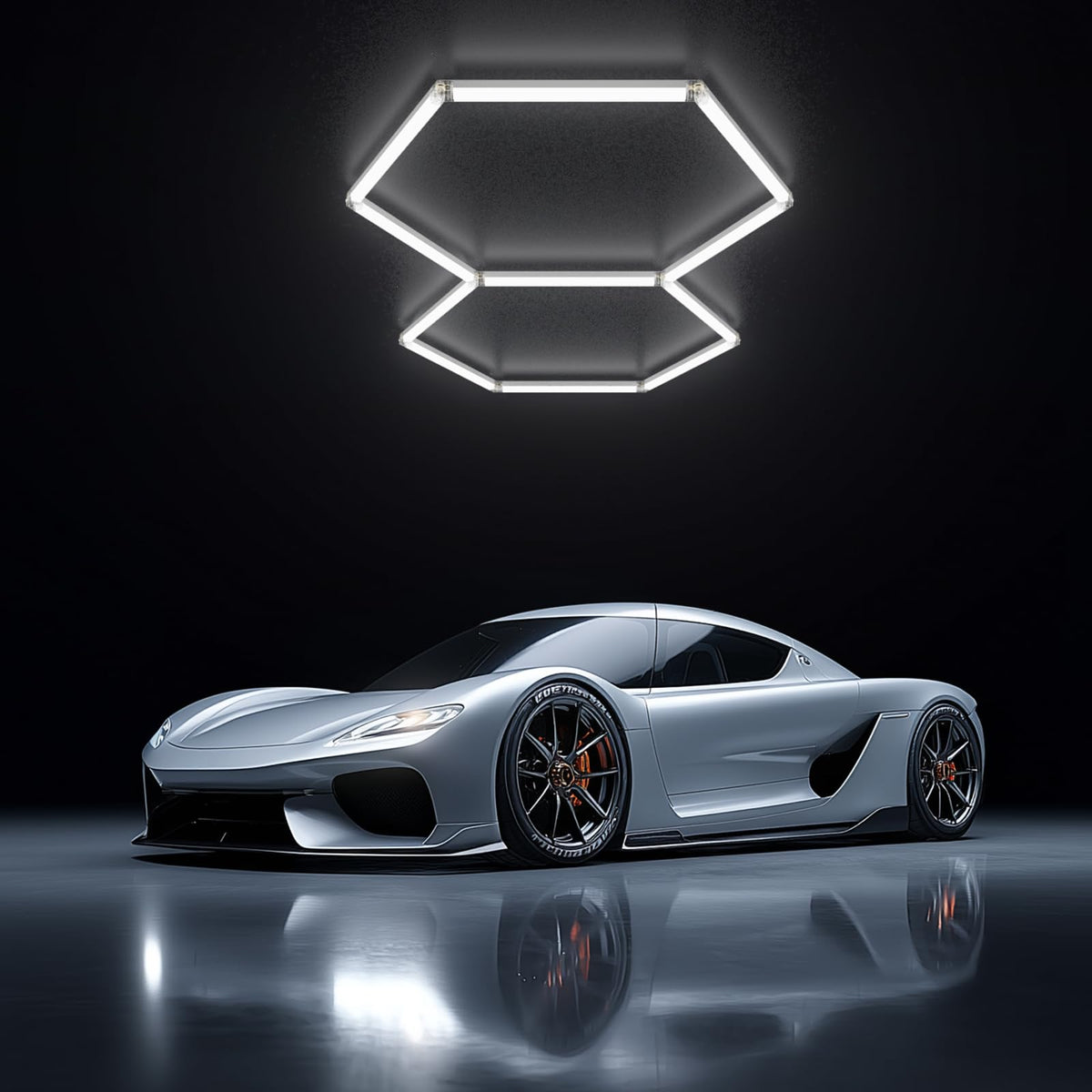 X-Litall hexagon garage light panel front delivering bright daylight for clear garage tasks
