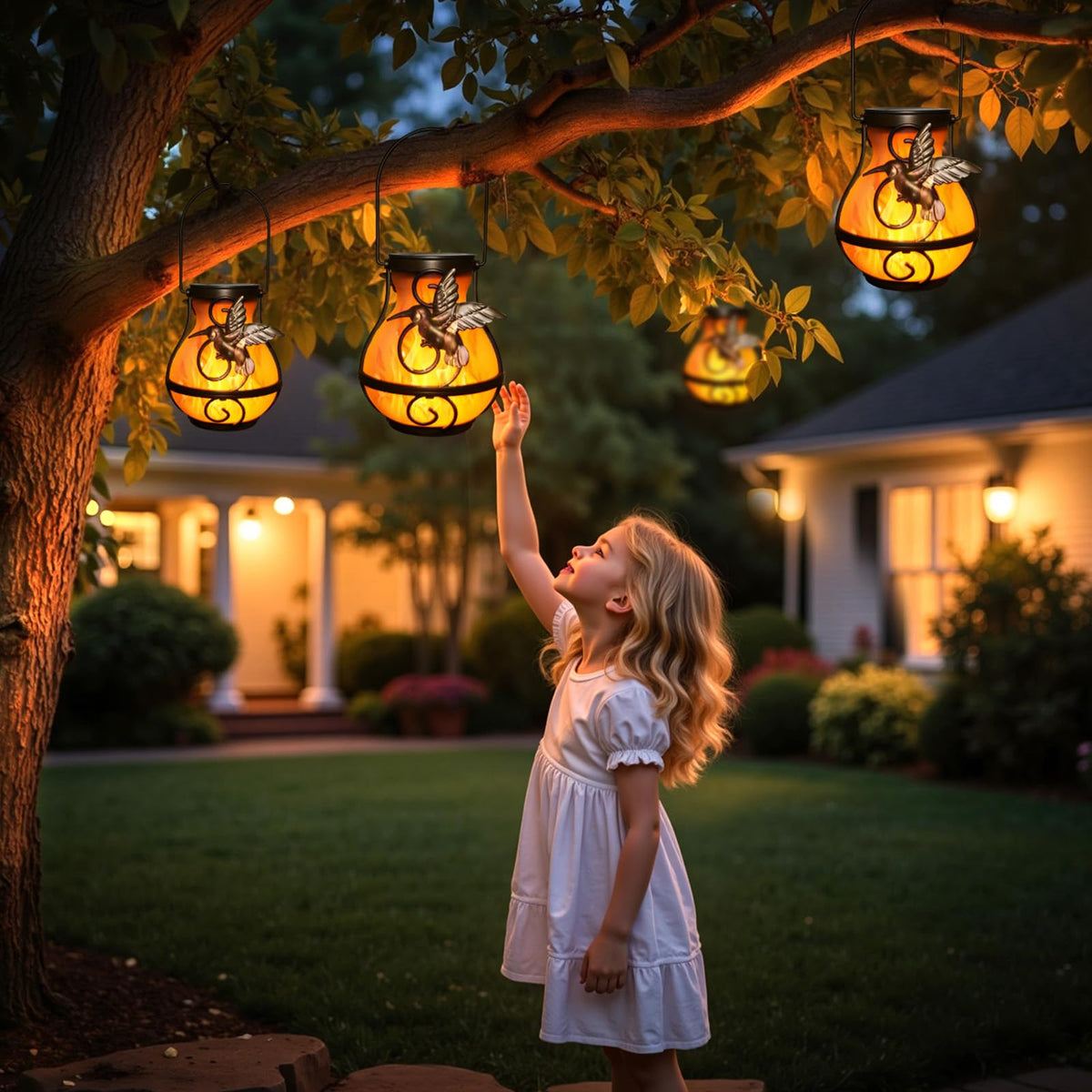 X-PREK flickering flame light enhances porch ambiance and warmth.