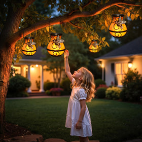 X-PREK flickering flame light enhances porch ambiance and warmth.