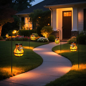 X-PREK hanging lantern offers versatile garden and patio decor.