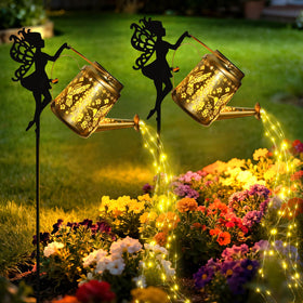 X-PREK solar fairy watering-can light brightens walkways with garden magic