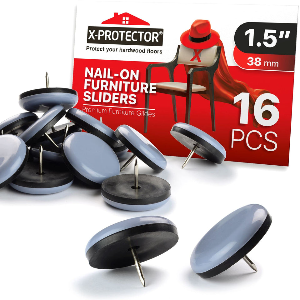 X-Protector 1.5-inch chair glide attached to a leg protects floors during movement