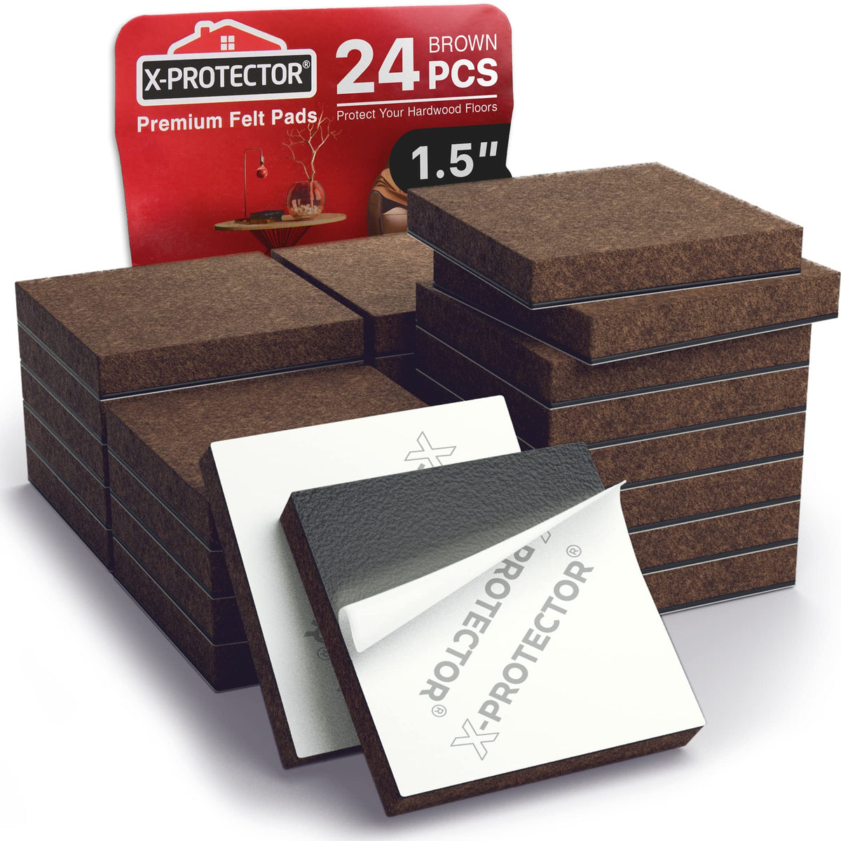 X-Protector 24 heavy-duty felt pad close-up protects floors from scratches