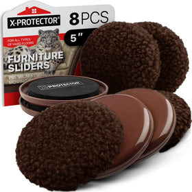 X-Protector 5in furniture sliders on carpet enable easy relocation.