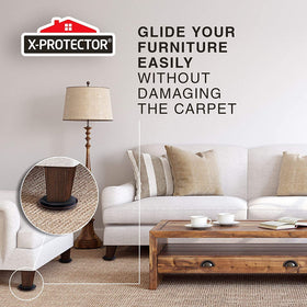 Durable rubber foam grip keeps furniture in place on carpet surfaces.