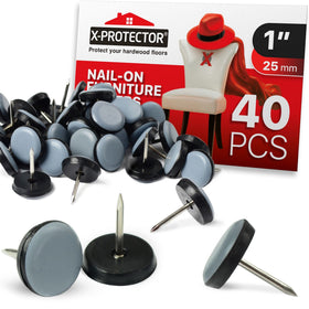 X-Protector 1-inch grey chair glides protect floors from scratches during movement.