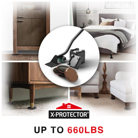 X-Protector demountable handle with button for quick setup