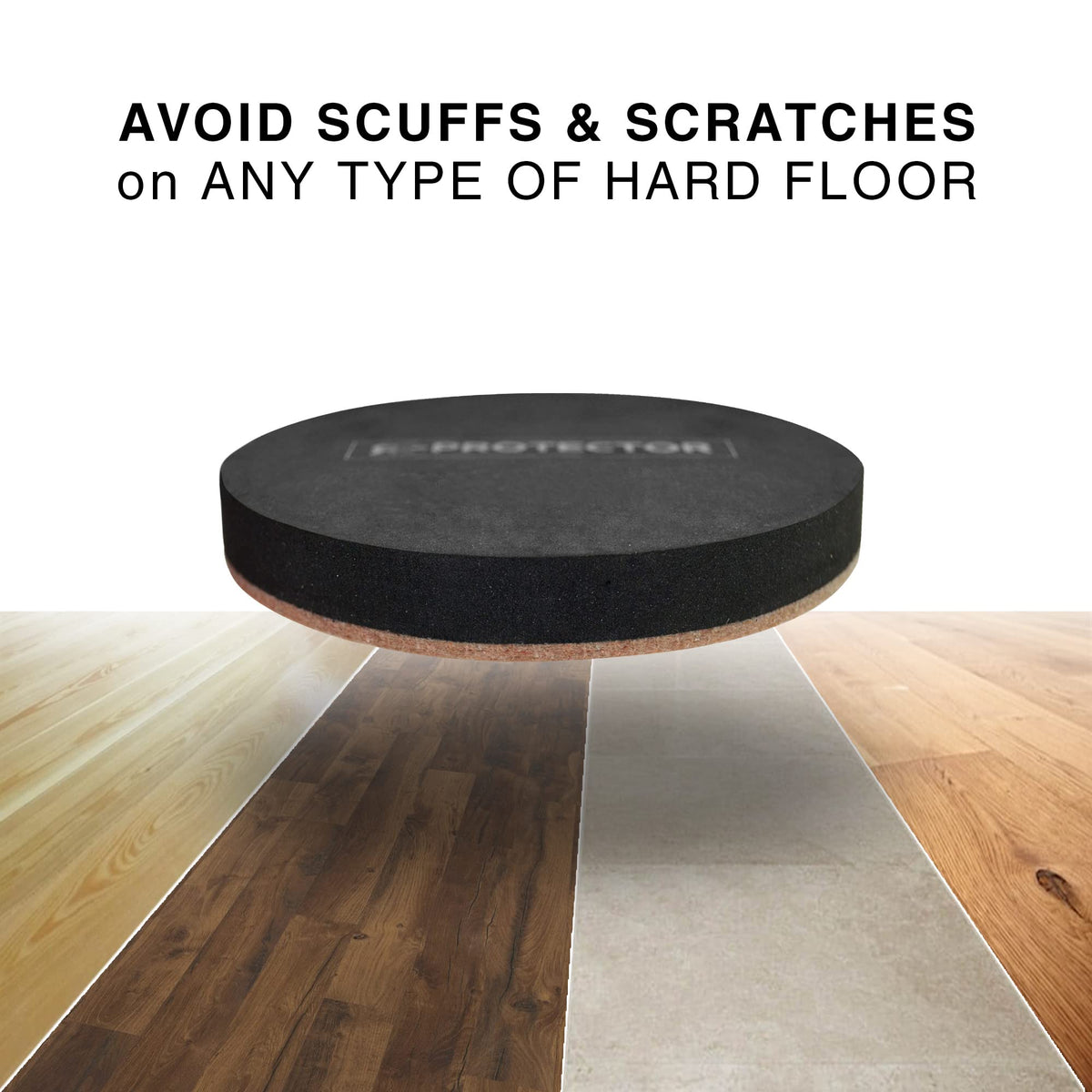 X-Protector hardwood sliders safeguard floors during rearrangement and cleaning.