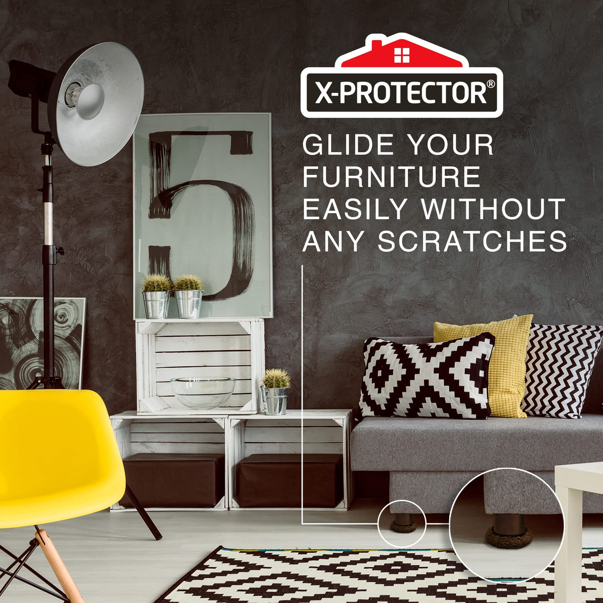 X-Protector durable plastic construction is reusable for future rearrangements