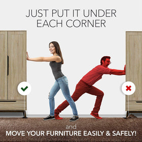 X-Protector sliders help move bulky furniture over carpets without damage.