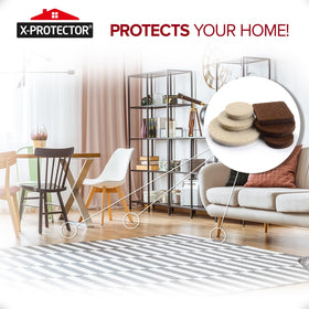 X-Protector eco-friendly felt material protects hard floors