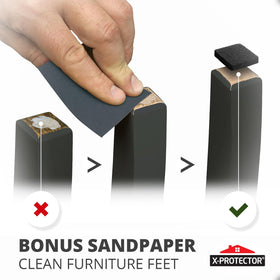 Eco-friendly recycled-fiber felt from X-Protector offers sustainable floor protection.