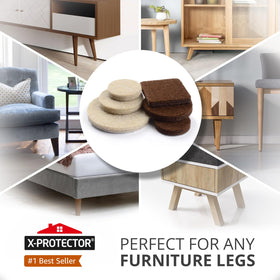 X-Protector felt pads three-eighth inch for light furniture protection on wood floors