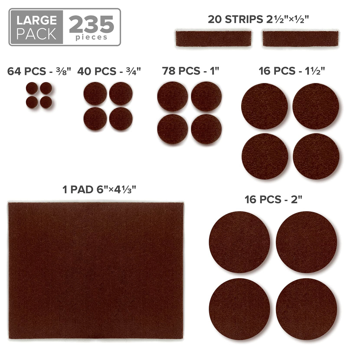 X-PROTECTOR pads compatible with wood, laminate, and tile surfaces for floor safety.