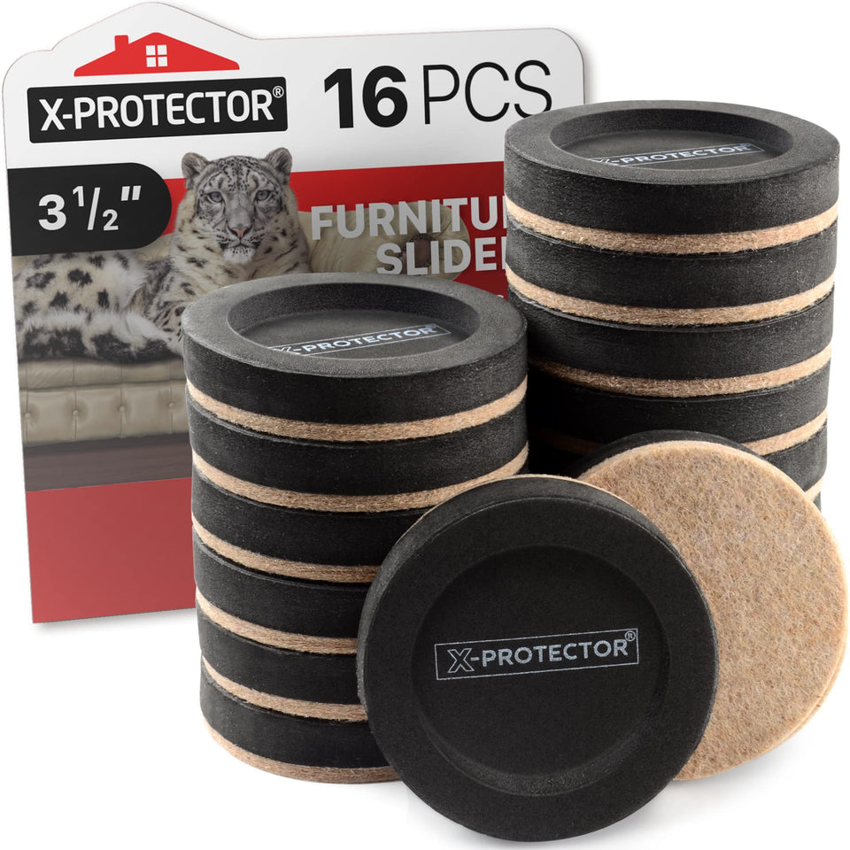 X-Protector felt slider close-up showing durable felt for scratch-free hardwood floors
